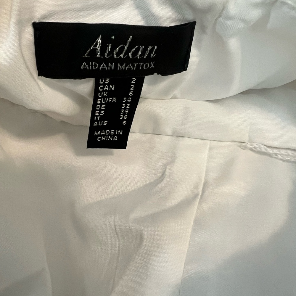 Aidan by Aidan Mattox Womens White Lace Fit-&-Flare Cocktail Dress Size 2 - Picture 4 of 6